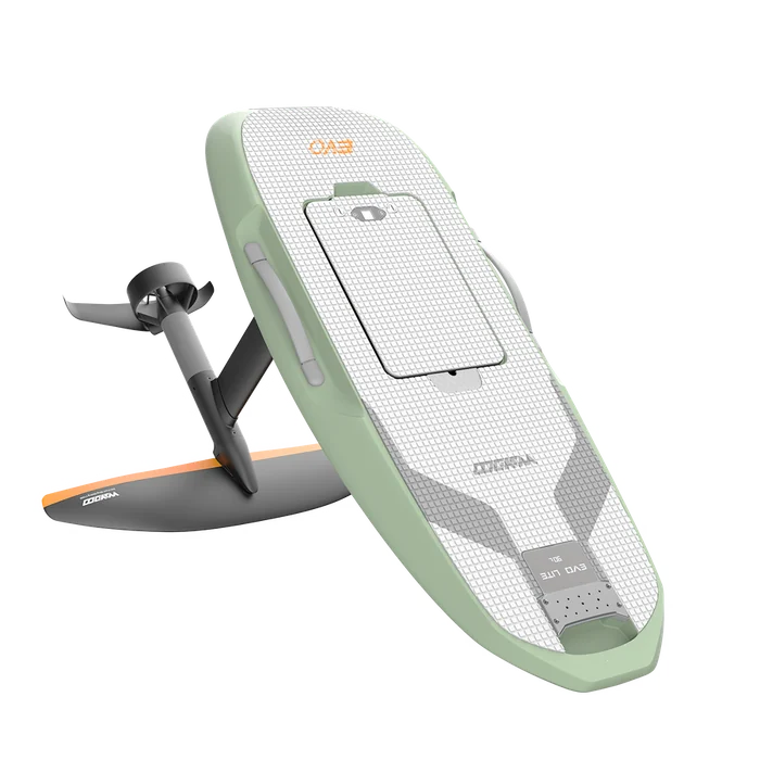 eFoil Waydoo Flyer EVO Lite con tabla verde claro, mástil y alas
