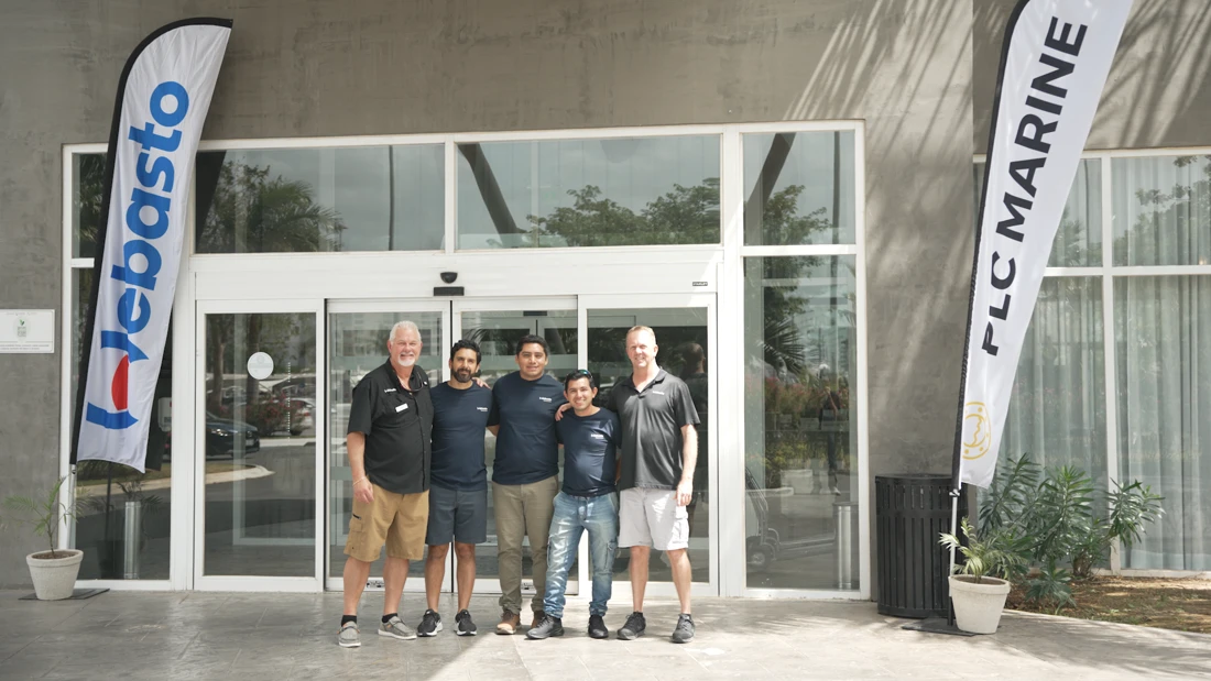 The Webasto and PLC Marine teams marking their partnership in Mexico